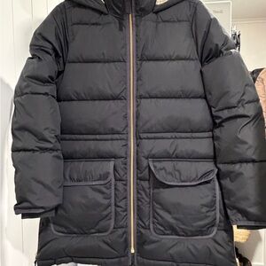 J. Crew Black Puffer Coat